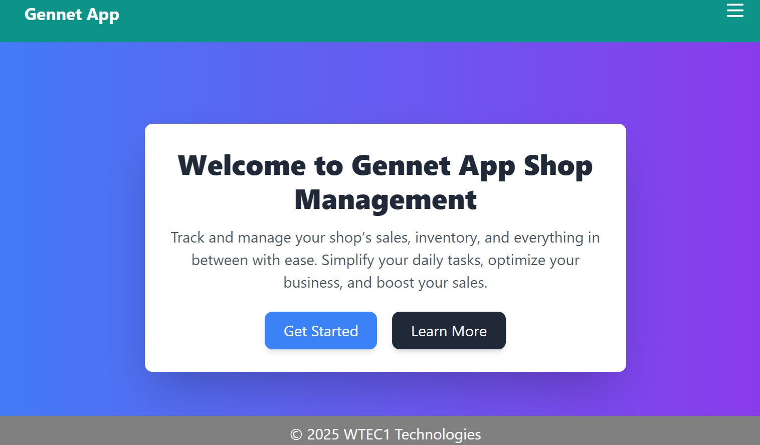 Shop Management System Screenshot